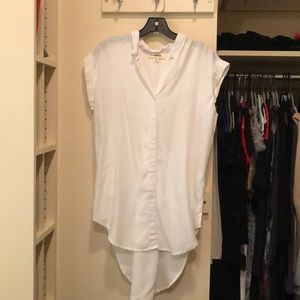 Jak&Rae white cap sleeve button down shirt